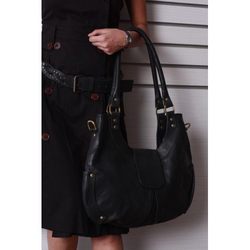 Classic Black Leather Bags, Wholesale Classic Black Leather Bags from India